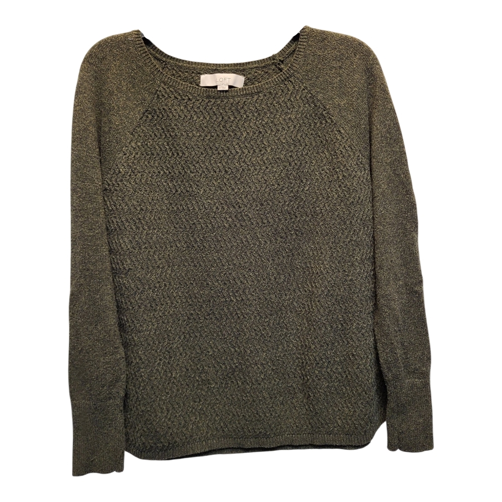 LOFT Hunter Green Crew Neck Pullover Sweater - Size M